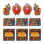 Silicone Focal Beads Thanksgiving Turkey With Pumpkin and Thankful Vibes 20pcs