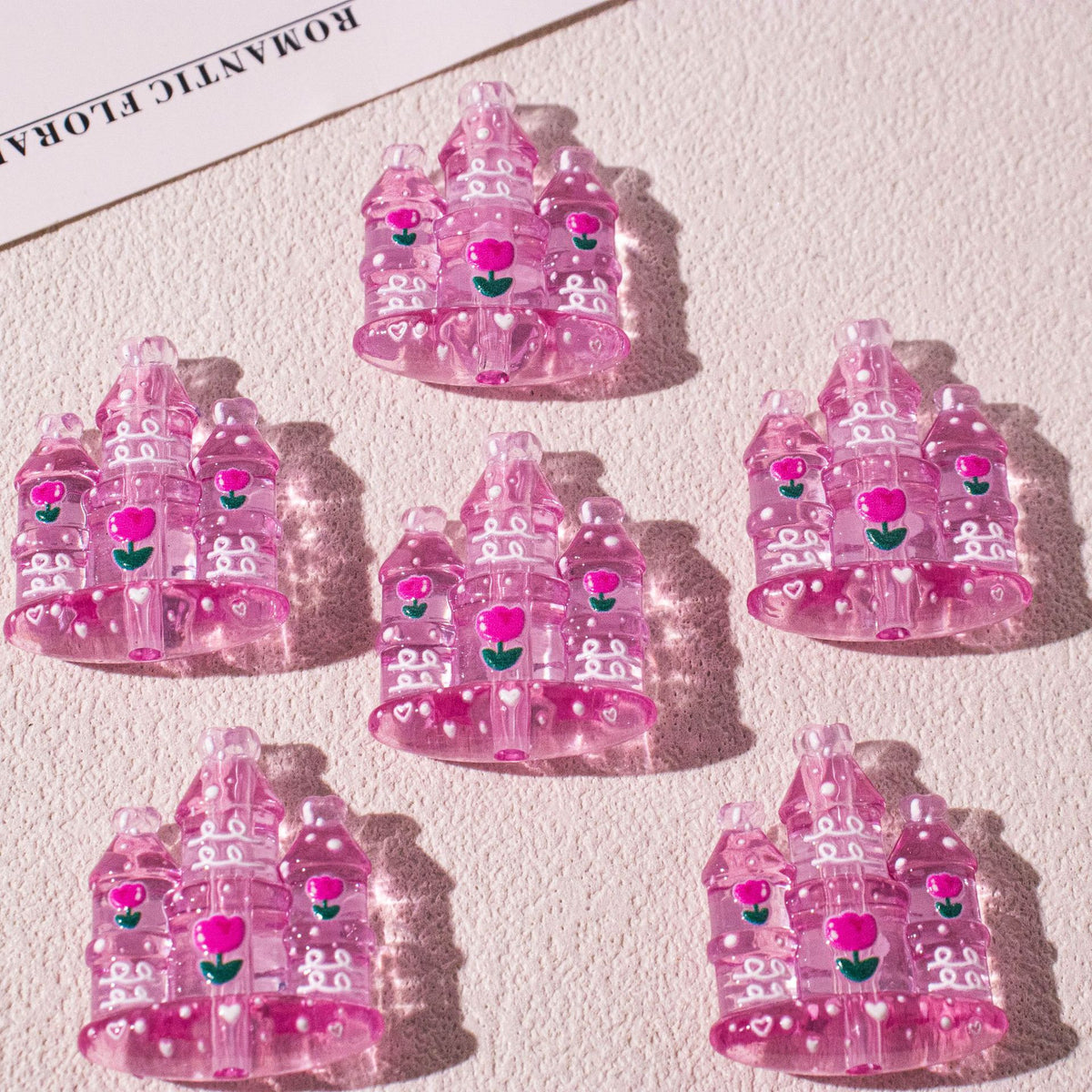 Fantasy Castle Resin Beads 24mm for Jewelry Making 20pcs 8