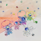 Acrylic Bunny Keychain Cartoon Colorful Crystal Long Ear Charm