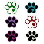 Silicone Focal Beads Paw Print Heart Accent Matte Finish 20pcs