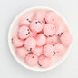 3D Cute Glitter Steamed Stuffed Bun Silicone Focal Beads 20pcs 10