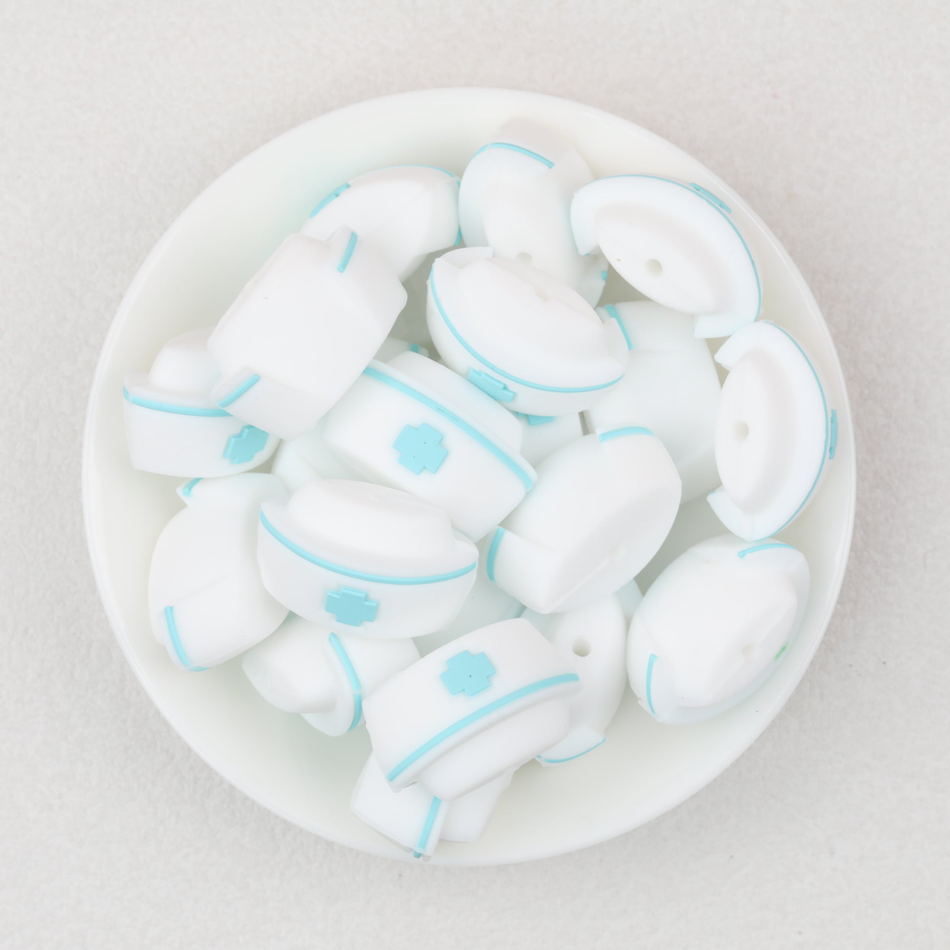 3D Colorful 3D Nurse Cap Silicone Focal Beads 20 Pcs 2