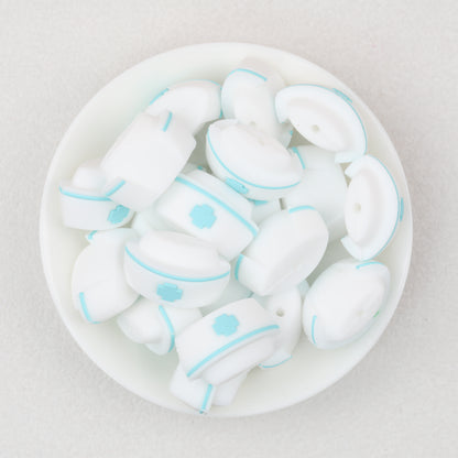 3D Colorful 3D Nurse Cap Silicone Focal Beads 20 Pcs 2