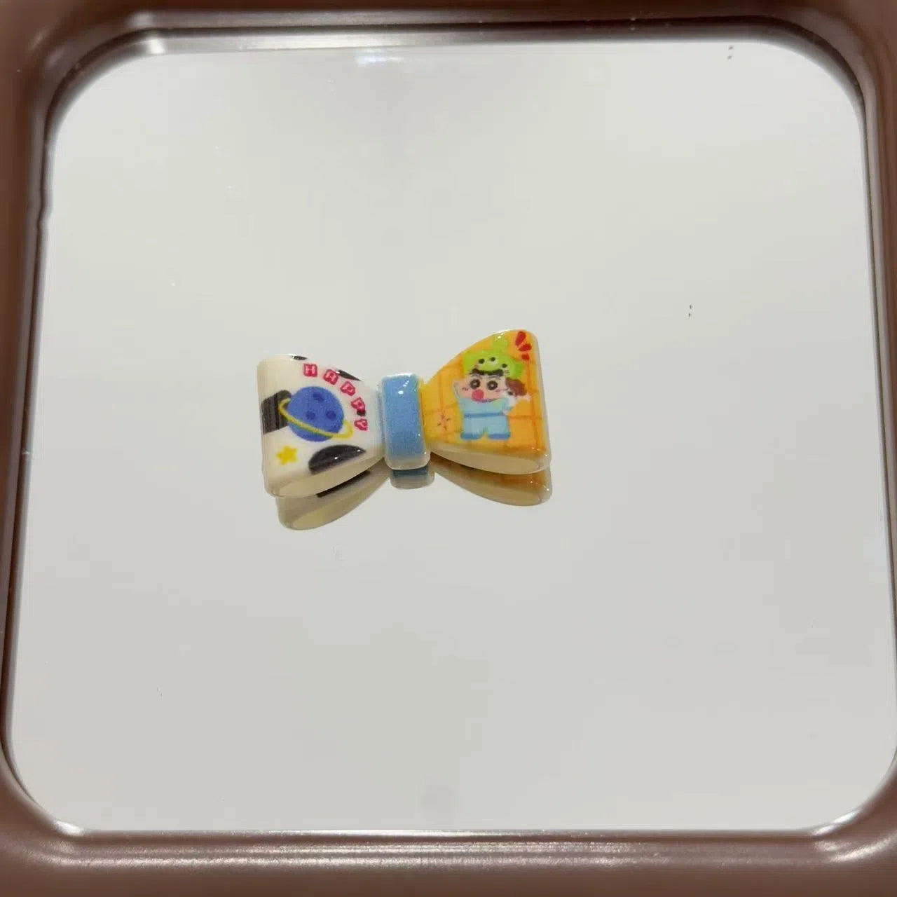 Crayon Shin Chan Bow Acrylic Beads 25mm Pastel Cartoon Design 10pcs 4