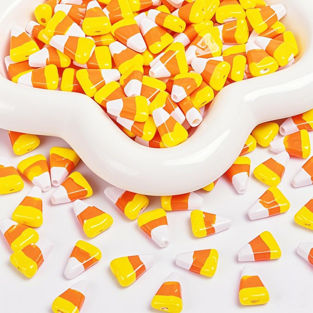Candy Corn Triangle Lampwork Beads 15mm 10pcs 4