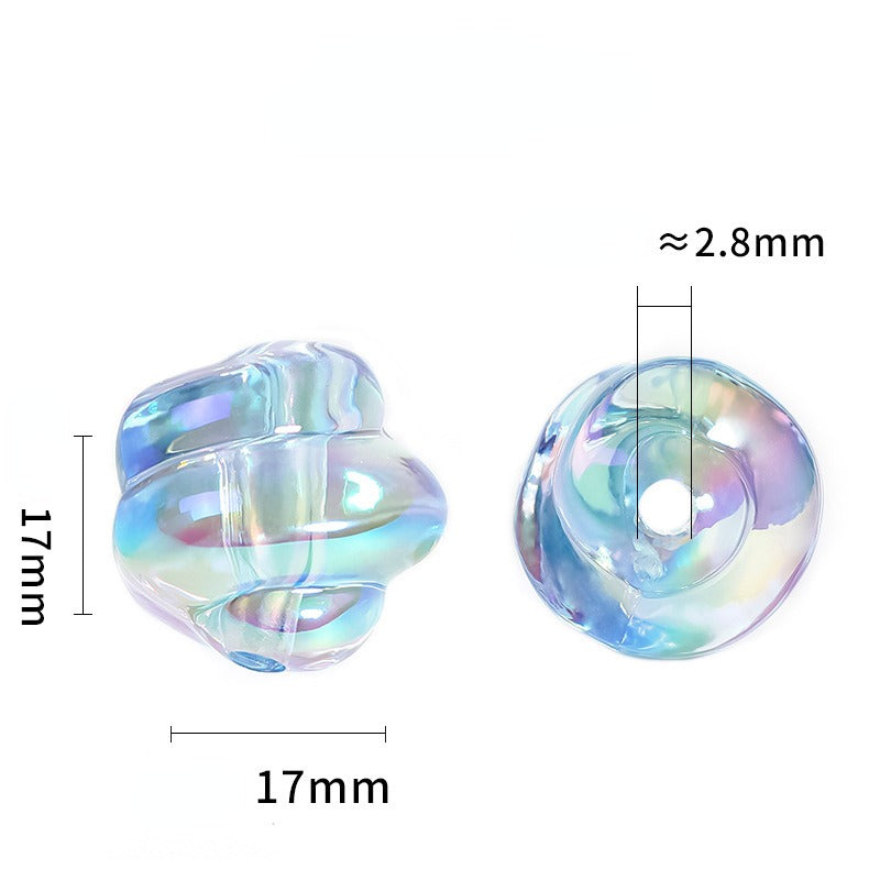 Spiral Acrylic Beads 17mm Transparent Pastel Colors 10pcs 3