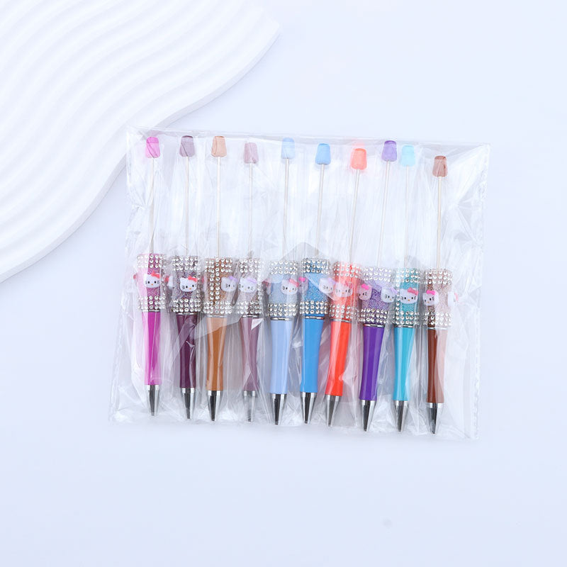 Beadable Pen with Kitty and Rhinestone  6
