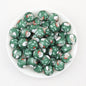 Christmas Santa Claus 15mm Silicone Beads Printed 50pcs - Green