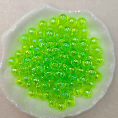 Plating Round Acrylic Beads 10mm Iridescent Transparent 950pcs 22
