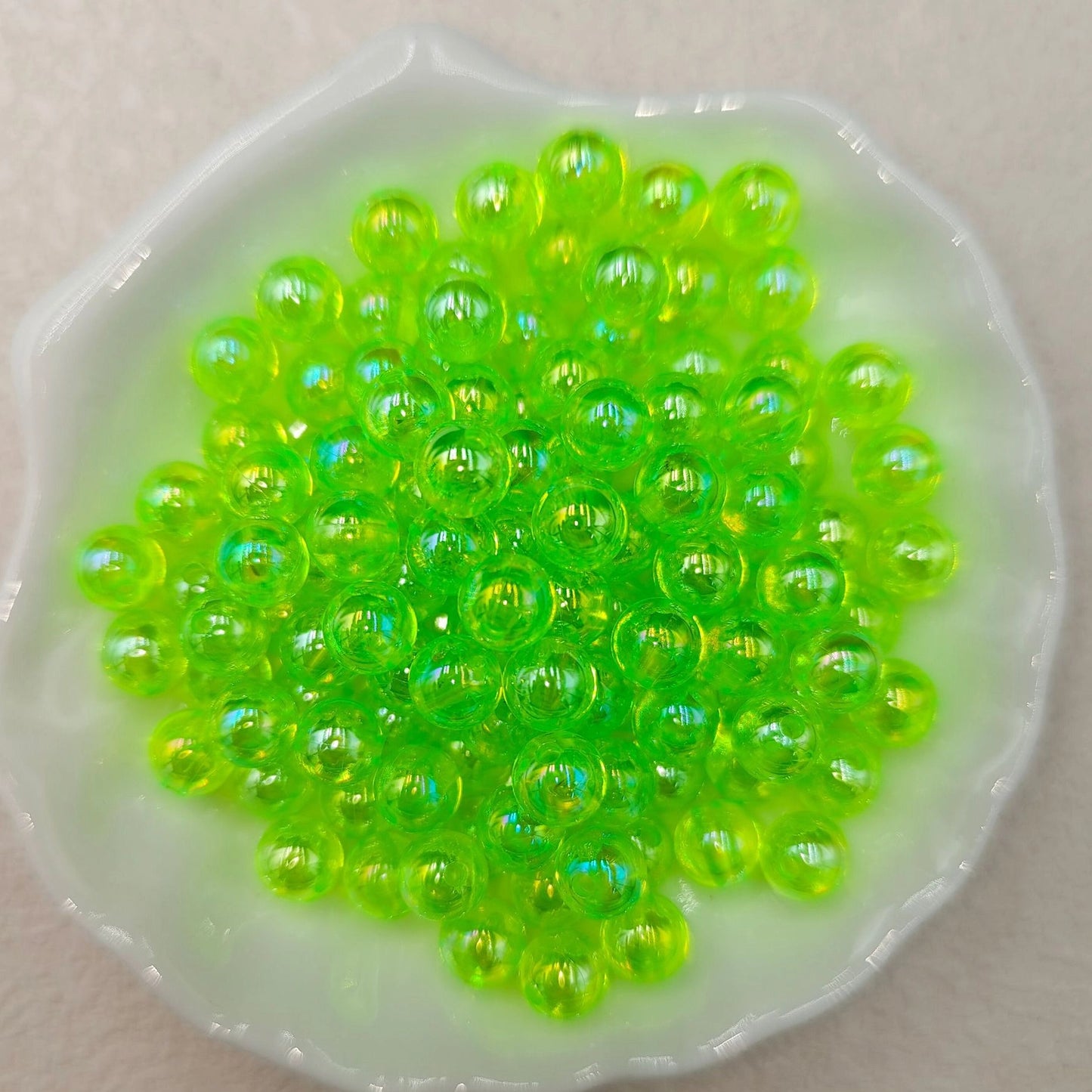 Plating Round Acrylic Beads 10mm Iridescent Transparent 950pcs 22