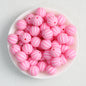 Striped 15mm Priented Round Silicone Beads Balloon Design 50pcs 4