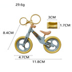 Plastic Bicycle Couple Keychain Lightweight Durable Pastel Colors 3