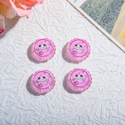 20mm Round Dopamine Color Cookie Style Acrylic Beads 20pcs 7