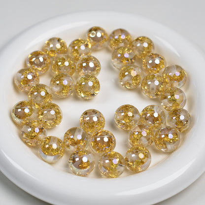 Clear Metallic Rose Round Resin Beads 16mm 10pcs 4