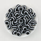 15mm Black and White Patterned Print Round Silicone Beads 50pcs - Black and White Rings