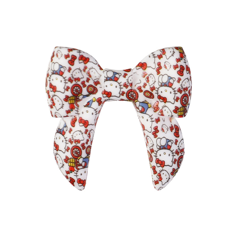10pcs 3D Bow Printed Silicone Focal Beads