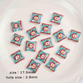 Square Acrylic Beads 17mm Apple Snack Bag Design 10pcs 3