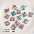 Square Acrylic Beads 17mm Apple Snack Bag Design 10pcs 3
