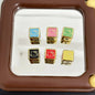 Square Acrylic Beads 14mm Glossy Gold Frame HK Kitty 10pcs