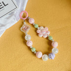 Acrylic Beaded Flower Keychain Pastel Colors Elegant Floral Charm 9