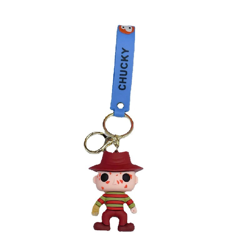 Acrylic Halloween Ghost Keychain Silicone Horror Character Charm 5