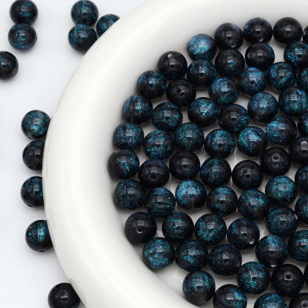 Mystic Galaxy Round Resin Beads 8mm and 10mm with Hole 100pcs 4