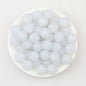 15mm Glitter Silicone Round Beads with 2.5mm Hole 50pcs - Glitter White
