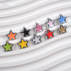 Silver Pixel Heart and Star Acrylic Beads 11mm Mixed Shapes 50pcs 5