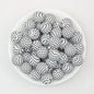15mm Black and White Printed Round Silicone Beads 50pcs - Pattern 4