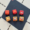 Mcdon Series Acrylic Square Beads 10mm Printed Mixed Colors 20pcs