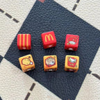 Mcdon Series Acrylic Square Beads 10mm Printed Mixed Colors 20pcs