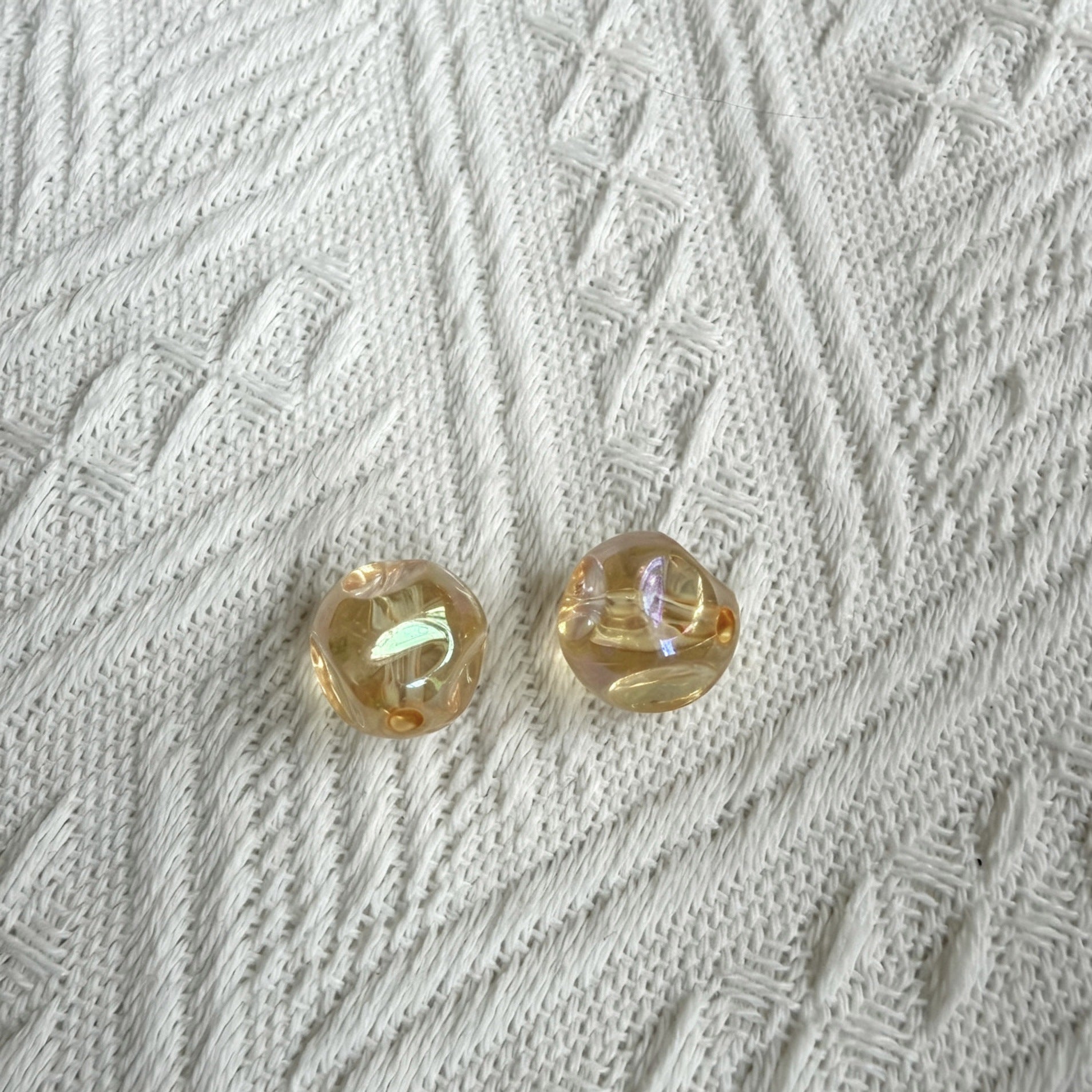 Transparent Iridescent Fig Shaped Acrylic Beads 15mm 50pcs 12
