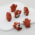 3D Brown Star Badge Gnome Silicone Focal Beads 20pcs