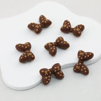 3D Brown Bow Silicone Focal Beads Decorative Pattern 20pcs