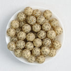 15mm Paisley Pattern Priented Silicone Round Beads 50pcs - Color 1