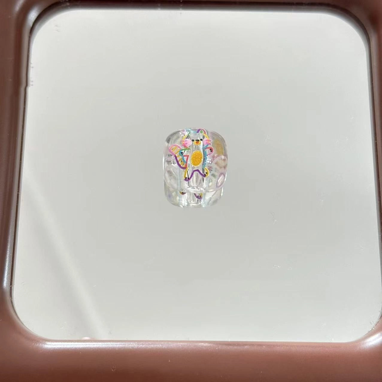 Clear Square Acrylic Beads 16mm Puppy and Kitten Pattern 10pcs 11