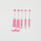 Beadable Makeup Brush Set Metal Handle Artificial Fiber Bristles 5pcs