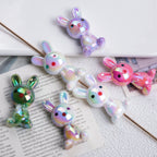 Plating Rabbit Acrylic Beads 38mm Dual Color Glossy 10pcs