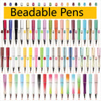 Beadable Plastic Pens 101 Colors Matte Pastel Shimmering Rainbow