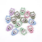 Silicone Focal Beads Little Bear Rosy Cheeks Bow Tie 20pcs 5