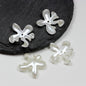 Imitation Pearl Irregular Flower Acrylic Beads 24mm Creamy White 10pcs