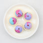 Tie Dye 3D Silicone Focal Beads With Steamer Cute Smiling Dumpling Glitter 20pcs 10