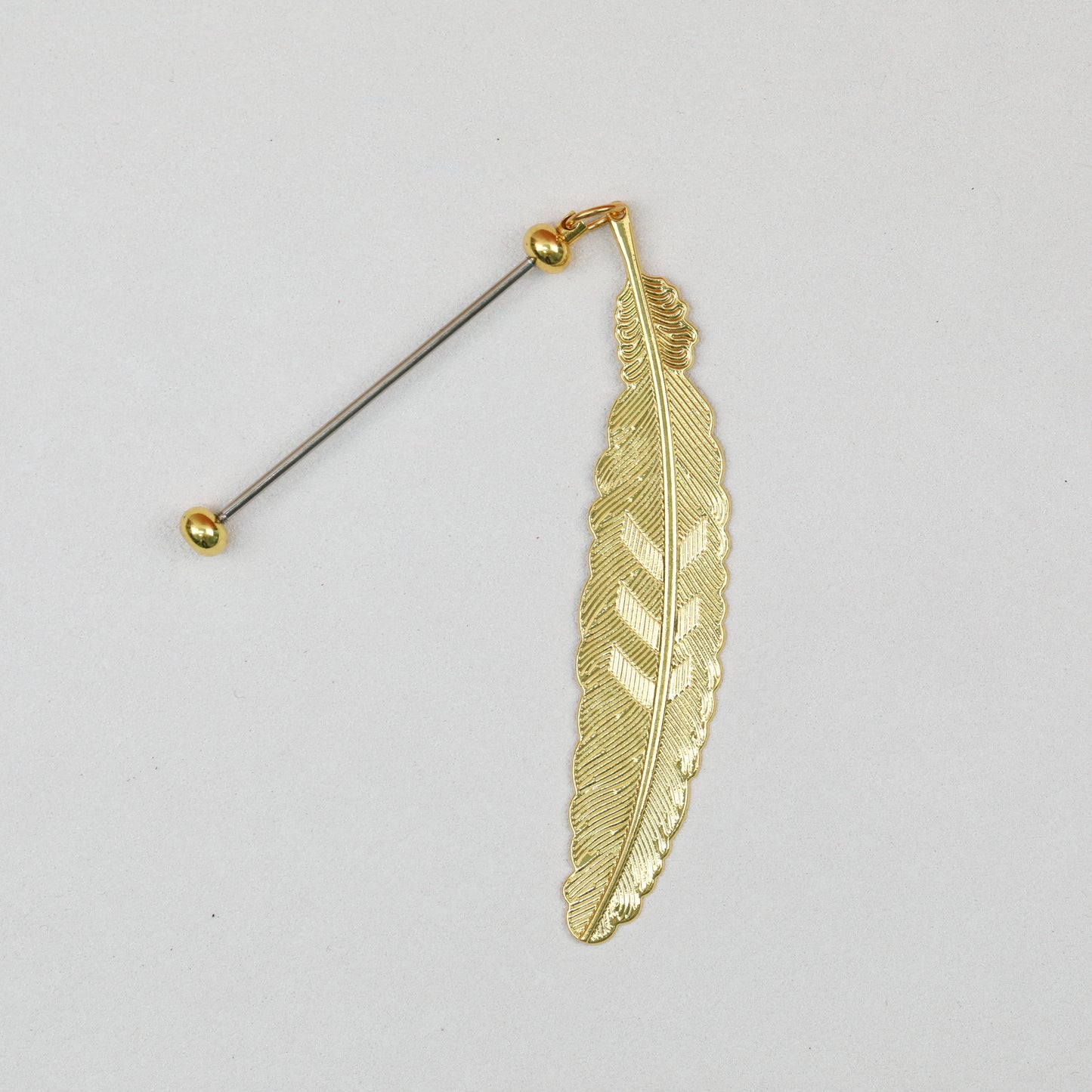 Beadable Feather Bookmarks Metal Colorful Detailed 13g