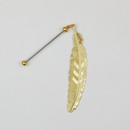 Beadable Feather Bookmarks Metal Colorful Detailed 13g