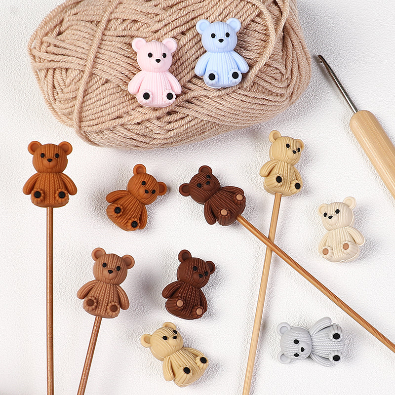 3D Cute Sweater Bear Silicone Focal Beads 20pcs 7