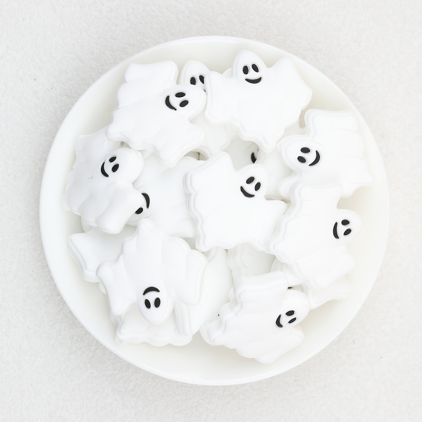 Halloween Multicolor Ghost Silicone Focal Beads 20pcs 5