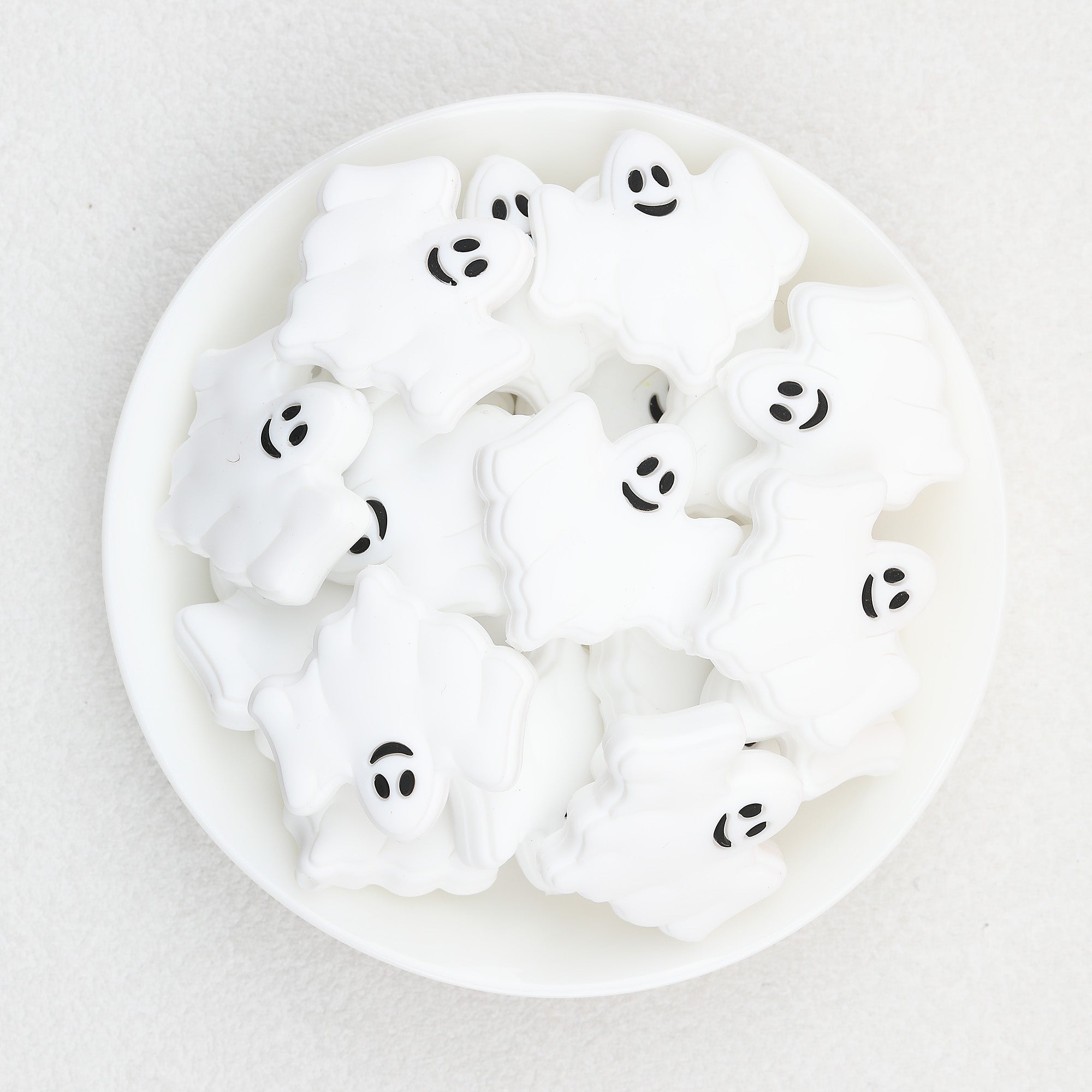 Halloween Multicolor Ghost Silicone Focal Beads 20pcs 5