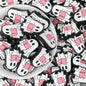 Ghost Theme Silicone Focal Beads White Pink 20pcs