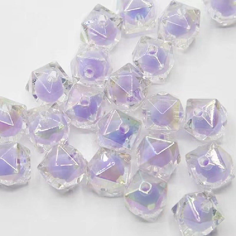 Faceted Acrylic Beads 16mm Diamond Shape Rainbow Assorted 200pcs 6