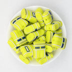 3D Safety Yellow Police Vest Silicone Focal Beads Reflective 20pcs